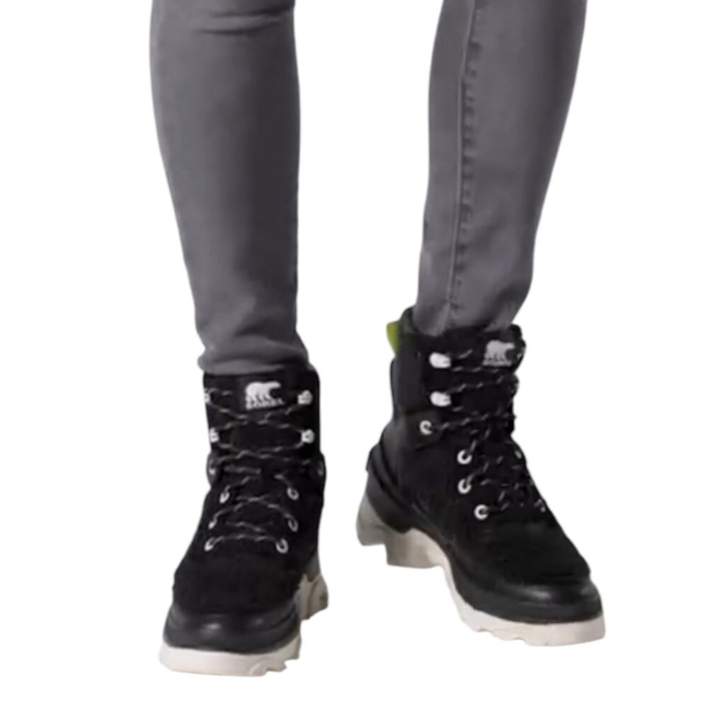 Sorel Brex Cozy Lace Waterproof Boot - Black Sea Salt - Women's US Size 8.5 New
